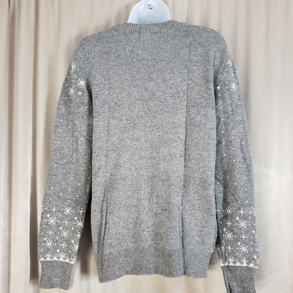 NWOT LOGG gray & white snowflake ski alpaca blend sweater Womens Medium - Picture 3 of 6